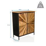 Vista de dimensiones de la Cómoda SANTJAGO BLACK SUN XL de 80 × 94 cm y una capacidad de carga de 40 kg de hjh LIVING