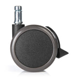 Ruedas para sillas 5x ROLO STOP 11mm/65mm negras para suelos duros con freno de bloqueo de hjh OFFICE – vista de 360° (vista trasera 180°)