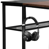 Auriculares en el estante del Escritorio WORKSPACE H I en negro-marrón de hjh OFFICE
