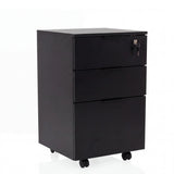 Archivador rodante DAVIK negro con tres cajones y una cerradura de hjh OFFICE