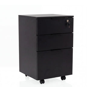 Archivador rodante DAVIK negro con tres cajones y una cerradura de hjh OFFICE