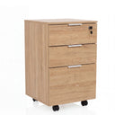 Archivador rodante DAVIK efecto roble con tres cajones y cuatro ruedas de hjh OFFICE