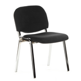 Silla de cuatro patas XT 600 C negra con asiento y respaldo acolchados de hjh OFFICE – vista de 360° (vista frontal en diagonal 40°)