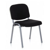 Silla de cuatro patas XT 600 S con tapizado negro y estructura plateada de hjh OFFICE