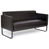 Sofá de diseño BALI BLACK negro de tres plazas con estructura metálica minimalista de hjh OFFICE