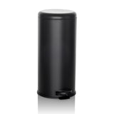 Papelera CLEAN STEP negra con tapa y pedal de hjh OFFICE – vista de 360° (vista frontal 15°)