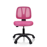 Silla giratoria para niños KID YU 200 rosa con respaldo de malla y base negra de cinco ruedas de hjh OFFICE – vista de 360° (vista frontal 0°)