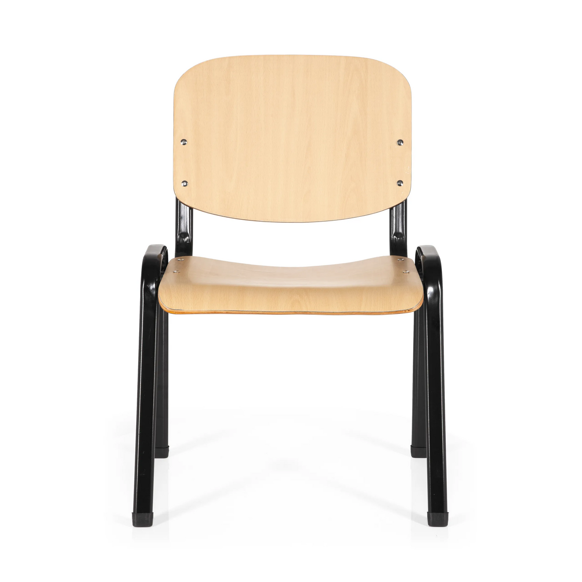 Silla de cuatro patas XT 600 SW H con asiento y respaldo de haya y estructura negra de hjh OFFICE – vista de 360° (vista frontal 0°)