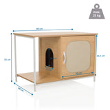Dibujo dimensional de la Casa para gatos KITTYHOME 1 en haya de 80 × 48 cm de hjh LIVING