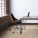 Silla Home Office CENCA en negro con carcasa de madera y base en estrella con ruedas de hjh OFFICE