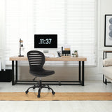 Silla Home Office CASLA negra con respaldo curvado y ruedas de hjh OFFICE