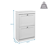 Vista de dimensiones del armario zapatero Estha 20 con 82 × 53 cm y una capacidad de carga máxima de 50 kg de hjh LIVING