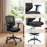 Reposabrazos y asiento regulables en altura de la Silla de oficina profesional Delvia de hjh OFFICE