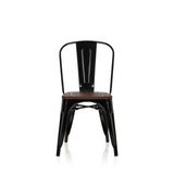 Silla de comedor negra VANTAGGIO COMFORT W con asiento de madera marrón de hjh OFFICE – vista de 360° (vista frontal 0°)