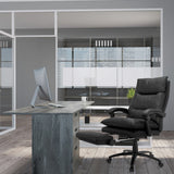 Sillón de oficina Home Office RELAX CL 200 negro de cuero sintético con reposapiés extensible de MyBuero