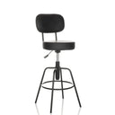 Taburete de bar DISC HIGH negro con respaldo y reposapiés de hjh OFFICE