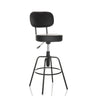 Taburete de bar DISC HIGH negro con respaldo y reposapiés de hjh OFFICE