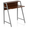 Escritorio DUMONT en aspecto nogal con patas de metal gris y complemento de hjh OFFICE