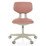 Silla giratoria para niños KID CLASSIC rosa con asiento acolchado y base de cinco ruedas de hjh OFFICE – vista de 360° (vista frontal 0°)