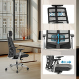 Respaldo y asiento ajustables de la Silla alta gama SPINIO ELITE L de hjh OFFICE