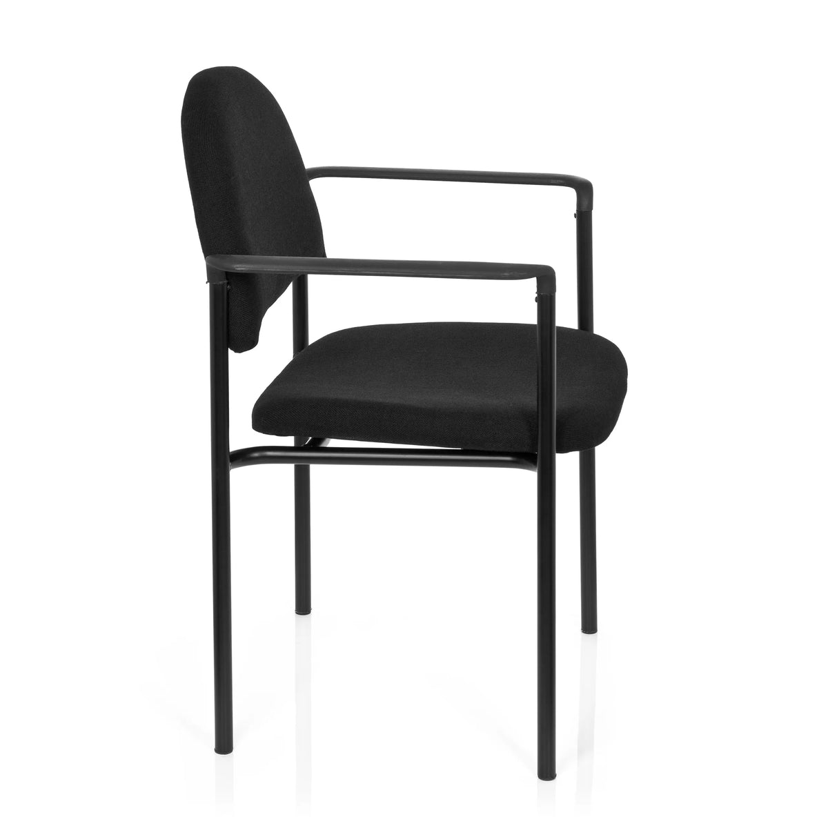 Silla de cuatro patas XT 700 negra con reposabrazos y asiento acolchado de hjh OFFICE – vista de 360° (vista lateral 80°)