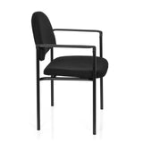 Silla de cuatro patas XT 700 negra con reposabrazos y asiento acolchado de hjh OFFICE – vista de 360° (vista lateral 80°)