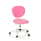 Silla giratoria para niños KID VIVO rosa con base blanca y cinco ruedas de hjh OFFICE – vista de 360° (vista frontal 20°)