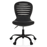 Silla Home Office CASLA negra con respaldo de malla y base de cinco ruedas de hjh OFFICE – vista de 360° (vista frontal 0°)