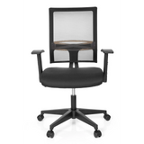 Silla Home OFFICE R8 negra con respaldo de malla y base de cinco ruedas de hjh OFFICE – vista de 360° (vista frontal 0°)