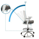 Respaldo reclinable con un ángulo de 90 grados de la silla de mostrador ASPEN WORK W de hjh OFFICE