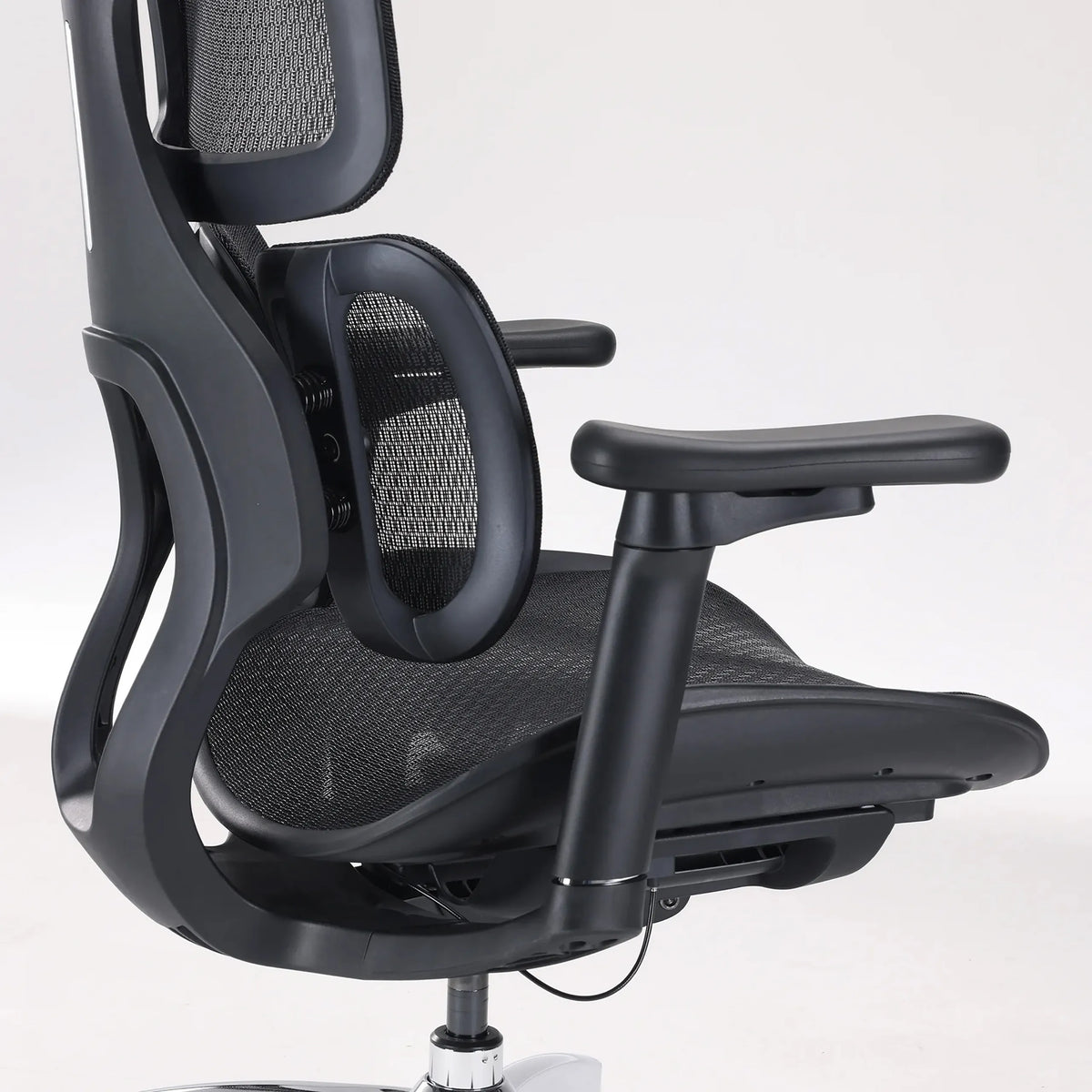 Soporte lumbar y reposabrazos de la Silla de oficina profesional S100-M301 en negro de Sihoo
