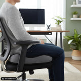 Cojín del asiento MEDISIT VI negro sobre una silla de oficina de hjh OFFICE (imagen generada por IA)