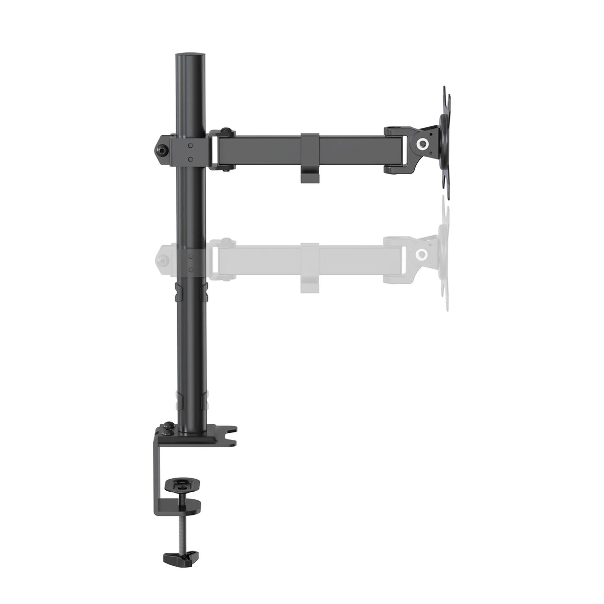 Soporte de monitor negro Ergomount M1 con fijación a mesa y brazo ajustable de hjh OFFICE