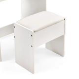 Taburete Glamdesk blanco con asiento acolchado y tornillos de conexión laterales de hjh LIVING