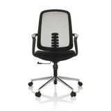 Silla Home Office SEDIOLO B negra con respaldo de malla y base de cinco ruedas de hjh OFFICE – vista de 360° (vista frontal 0°)