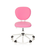 Silla giratoria para niños KID VIVO rosa con base blanca y cinco ruedas de hjh OFFICE – vista de 360° (vista frontal 0°)