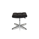 Taburete tapizado negro SARANTO de cuero sintético con base de cuatro radios de hjh OFFICE – vista de 360° (vista frontal 0°)