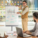 Pizarra blanca MULTIBOARD en plata con soporte y rotulación de hjh OFFICE