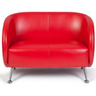 Rotes Loungesofa ST. LUCIA als Zwei-Sitzer mit glänzenden Metallfüßen von hjh OFFICE