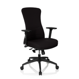 Silla de oficina profesional OFFICE XT PRO negra con reposabrazos y base de cinco ruedas de hjh OFFICE – vista de 360° (vista frontal en diagonal 40°)