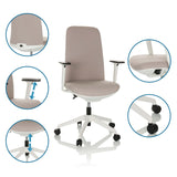 Silla de oficina profesional beige NESTORA con reposabrazos ajustables y pistón de gas de hjh OFFICE