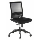 Silla de oficina profesional PORTO ECO negra con respaldo de malla y base de cinco ruedas de hjh OFFICE – vista de 360° (vista frontal en diagonal 40°)