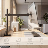 Soporte de monitor Ergomount M1 negro para pantallas de hasta 32 pulgadas y 8 kg de hjh OFFICE (imagen generada por IA)