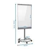 Dibujo dimensional de la Pizarra blanca MULTIBOARD con una altura de 133 a 190 cm de hjh OFFICE