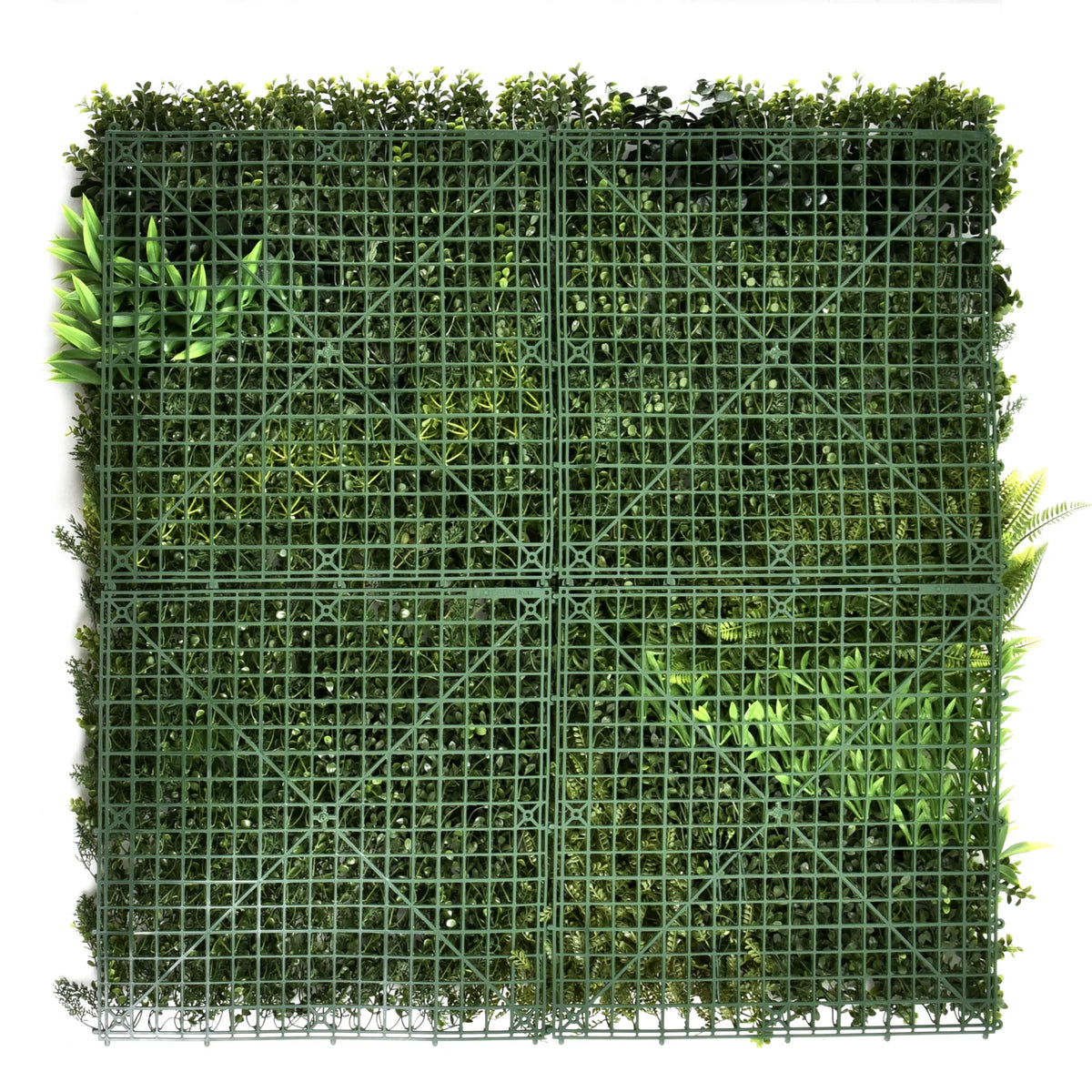 Estera vegetal verde LEAFLUXE 3D con rejilla de plástico y follaje artificial de hjh LIVING