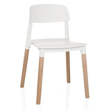 Silla de cuatro patas SCANDI E blanca con patas de madera de hjh LIVING – vista de 360° (vista frontal 15°)