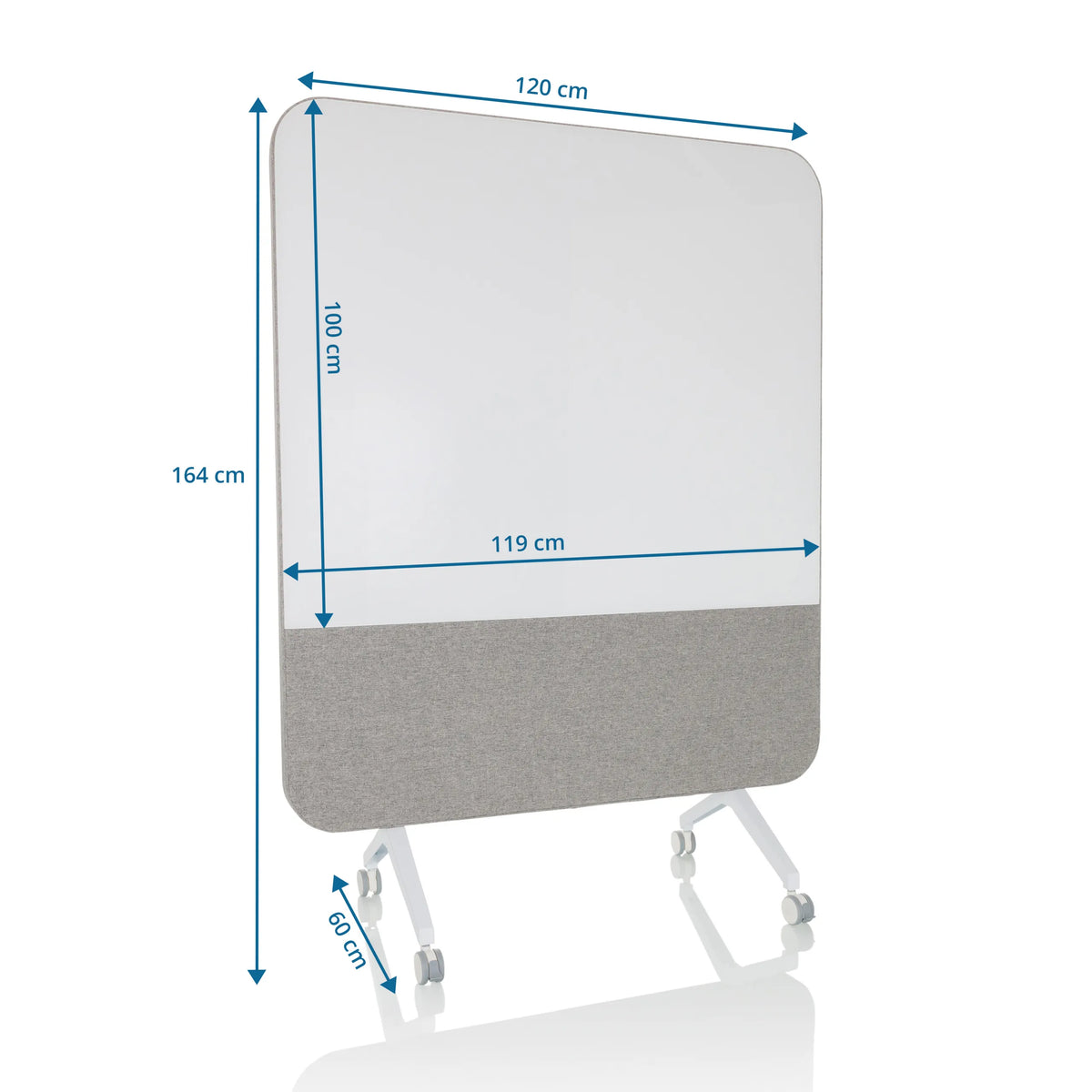 Dibujo técnico de la Pizarra blanca VISION BOARD de 120 × 164 cm de hjh OFFICE