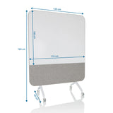 Dibujo técnico de la Pizarra blanca VISION BOARD de 120 × 164 cm de hjh OFFICE