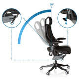 Respaldo ajustable de la silla de oficina profesional SPEKTRE BLACK con un ángulo de inclinación de 90° de hjh OFFICE