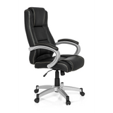 Silla gaming RELAX CL180 negra con acolchado y base de cinco ruedas de MyBuero – vista de 360° (vista frontal en diagonal 60°)